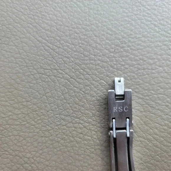 RSC Mens Stainless Steel Black Insert Golf Bracelet Bangle Wristband Chain 8.5" - Picture 3 of 9